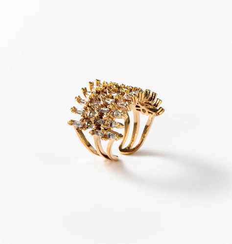Bague barrière de corail plaquée or 24 carats CHOGAN - Image 2