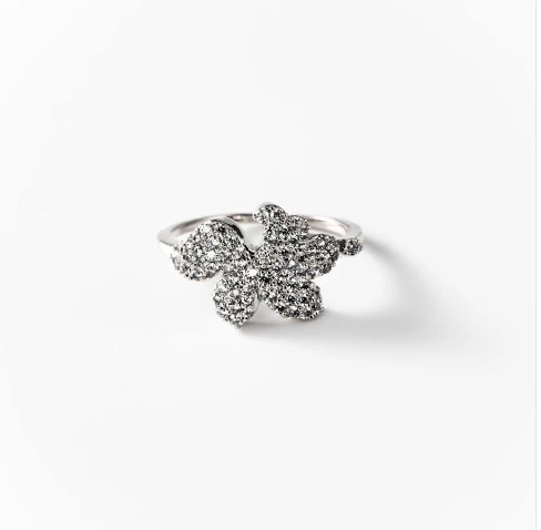 Bague Flower ring en métal rhodié CHOGAN - Image 2