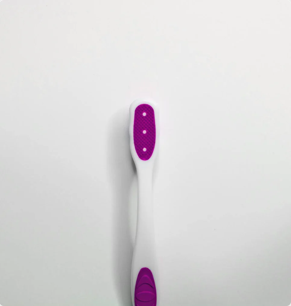 BROSSE À DENTS -SOIES MOYENNES ( VIOLET-BLANC) CHOGAN - Image 3